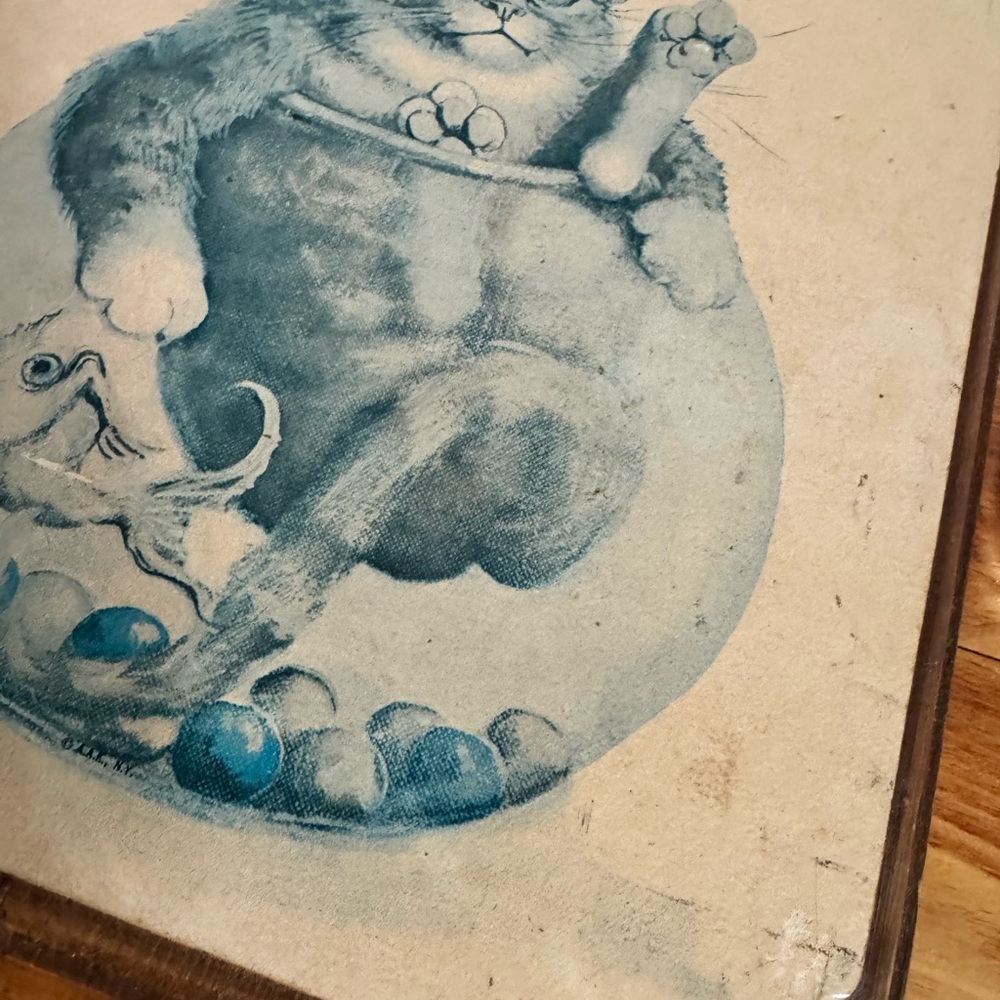 Cat Art Wall Decor Set - Blue and Brown - Picture 4 of 12